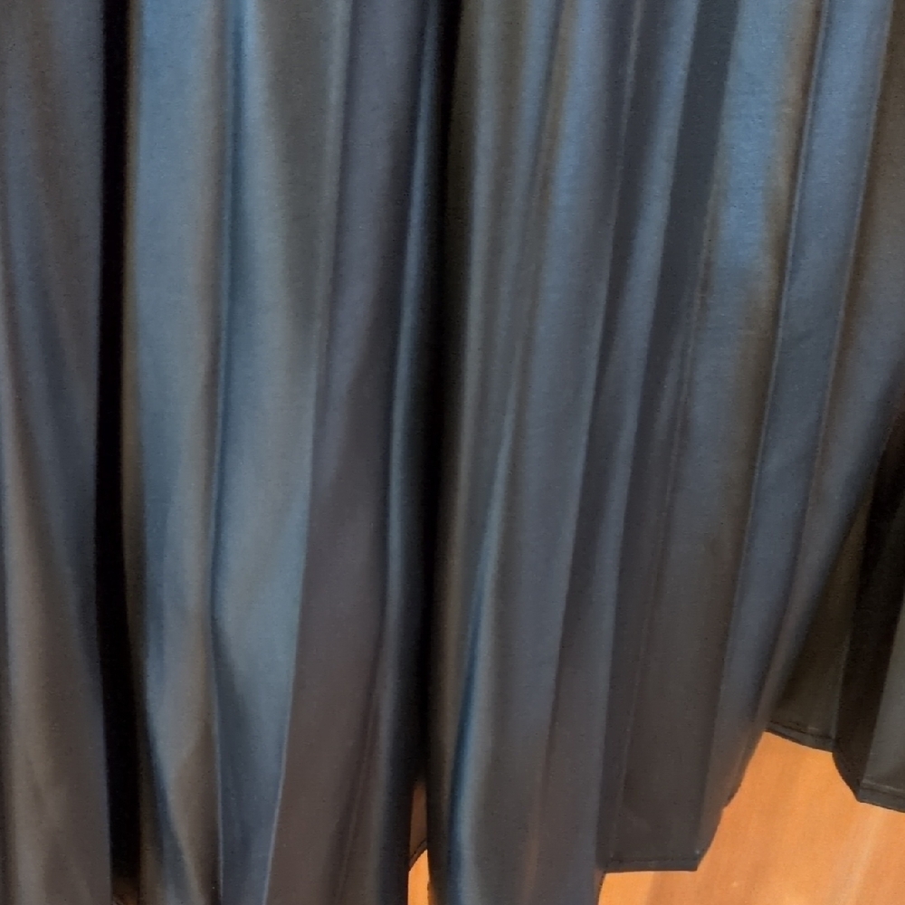 NWOT! Grace Elements Shiny Black Pleated Leather Look A-Line Skirt Size Medium - Picture 6 of 12